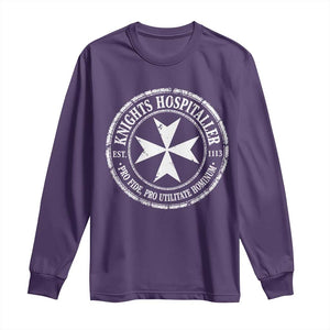 Knights Hospitaller Long Sleeve Shirt Pro Fide Pro Utilitate Hominum est 1113 Maltese Catholic Christian