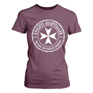Knights Hospitaller T Shirt For Women Pro Fide Pro Utilitate Hominum est 1113 Maltese Catholic Christian