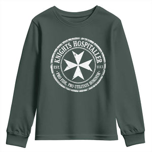 Knights Hospitaller Youth Sweatshirt Pro Fide Pro Utilitate Hominum est 1113 Maltese Catholic Christian