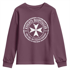 Knights Hospitaller Youth Sweatshirt Pro Fide Pro Utilitate Hominum est 1113 Maltese Catholic Christian
