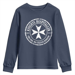 Knights Hospitaller Youth Sweatshirt Pro Fide Pro Utilitate Hominum est 1113 Maltese Catholic Christian