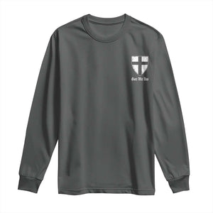 Teutonic Order Flag Cross Gott Mit Uns Long Sleeve Shirt Knight Insignia Arms Shield TS11 Dark Heather Print Your Wear