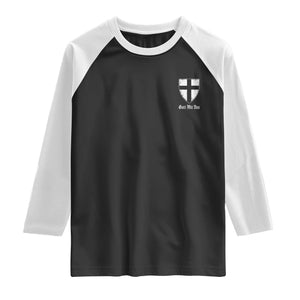 Teutonic Order Flag Cross Gott Mit Uns Raglan Shirt Knight Insignia Arms Shield TS11 Black White Print Your Wear