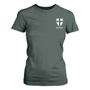 Teutonic Order Flag Cross Gott Mit Uns T Shirt For Women Knight Insignia Arms Shield TS11 Dark Forest Green Print Your Wear