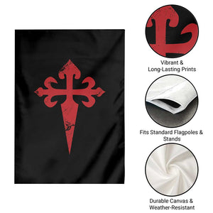 Vintage Cross of St James Order of Santiago Garden Flag