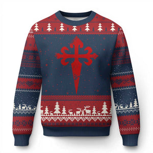 Vintage Cross of St James Order of Santiago Ugly Christmas Sweater