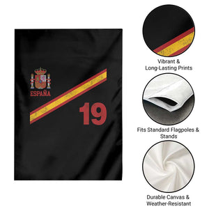 Espana Spain Football Garden Flag Spanish Flag Stripes Number 19 Athletic Soccer National Pride