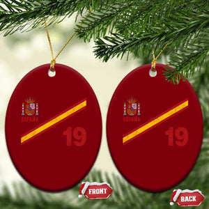 Espana Spain Football Ceramic Ornament Spanish Flag Stripes Number 19 Athletic Soccer National Pride