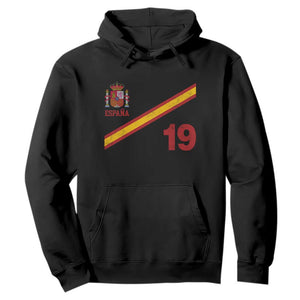 Espana Spain Football Hoodie Spanish Flag Stripes Number 19 Athletic Soccer National Pride