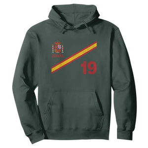 Espana Spain Football Hoodie Spanish Flag Stripes Number 19 Athletic Soccer National Pride