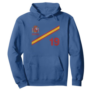 Espana Spain Football Hoodie Spanish Flag Stripes Number 19 Athletic Soccer National Pride