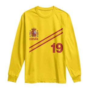 Espana Spain Football Long Sleeve Shirt Spanish Flag Stripes Number 19 Athletic Soccer National Pride