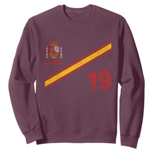 Espana Spain Football Sweatshirt Spanish Flag Stripes Number 19 Athletic Soccer National Pride