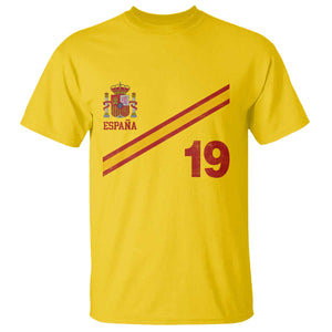 Espana Spain Football T Shirt Spanish Flag Stripes Number 19 Athletic Soccer National Pride