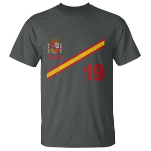 Espana Spain Football T Shirt Spanish Flag Stripes Number 19 Athletic Soccer National Pride