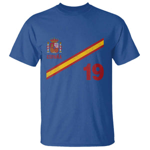 Espana Spain Football T Shirt Spanish Flag Stripes Number 19 Athletic Soccer National Pride