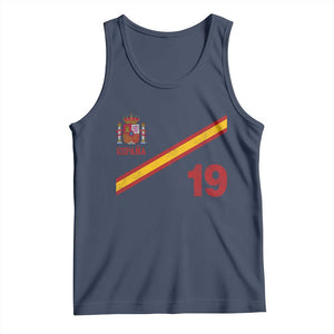 Espana Spain Football Tank Top Spanish Flag Stripes Number 19 Athletic Soccer National Pride