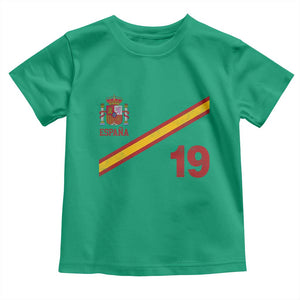 Espana Spain Football Toddler T Shirt Spanish Flag Stripes Number 19 Athletic Soccer National Pride
