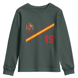 Espana Spain Football Youth Sweatshirt Spanish Flag Stripes Number 19 Athletic Soccer National Pride