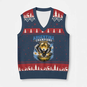 Argentina Champions 2026 V-Neck Knit Sweater Vest Proud Argentinian Football Fan
