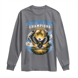 Argentina Champions 2026 Long Sleeve Shirt Proud Argentinian Football Fan TS11 Charcoal Print Your Wear