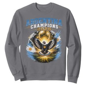 Argentina Champions 2026 Sweatshirt Proud Argentinian Football Fan TS11 Charcoal Print Your Wear