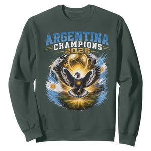 Argentina Champions 2026 Sweatshirt Proud Argentinian Football Fan TS11 Dark Forest Green Print Your Wear