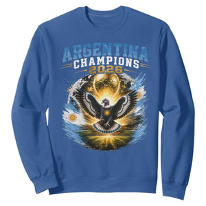 Argentina Champions 2026 Sweatshirt Proud Argentinian Football Fan TS11 Royal Blue Print Your Wear