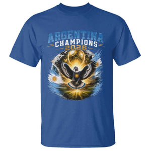 Argentina Champions 2026 T Shirt Proud Argentinian Football Fan TS11 Royal Blue Print Your Wear