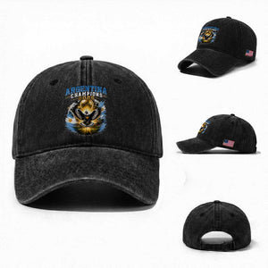 Argentina Champions 2026 Washed Cotton Baseball Cap Proud Argentinian Football Fan TS11 Washed Cap Universal Fit Black Print Your Wear