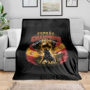 Espana Champions 2026 Throw Blanket Spain Football Fan Spanish Bull Graphic TS11 Print Your Wear