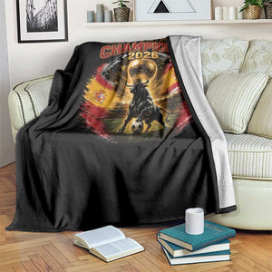 Espana Champions 2026 Throw Blanket Spain Football Fan Spanish Bull Graphic TS11 Print Your Wear