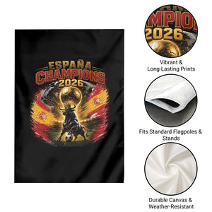 Espana Champions 2026 Garden Flag Spain Football Fan Spanish Bull Graphic TS11 Print Your Wear