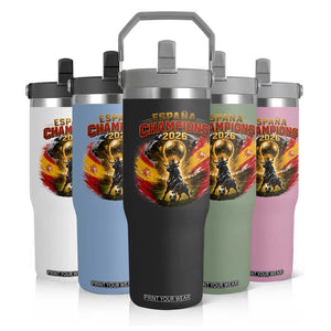 Espana Champions 2026 Flip Straw Tumbler Spain Football Fan Spanish Bull Graphic TS11 Print Your Wear