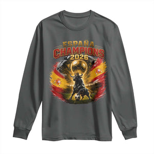 Espana Champions 2026 Long Sleeve Shirt Spain Football Fan Spanish Bull Graphic