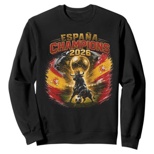 Espana Champions 2026 Sweatshirt Spain Football Fan Spanish Bull Graphic