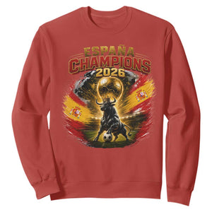 Espana Champions 2026 Sweatshirt Spain Football Fan Spanish Bull Graphic