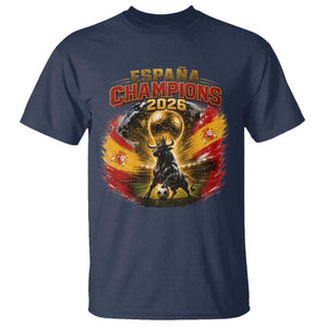 Espana Champions 2026 T Shirt Spain Football Fan Spanish Bull Graphic