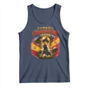 Espana Champions 2026 Tank Top Spain Football Fan Spanish Bull Graphic TS11 Navy Print Your Wear
