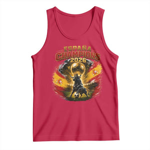 Espana Champions 2026 Tank Top Spain Football Fan Spanish Bull Graphic TS11 Red Print Your Wear