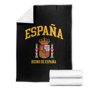 Spain Reino De Espana Throw Blanket Vintage Spanish Flag Coat of Arms