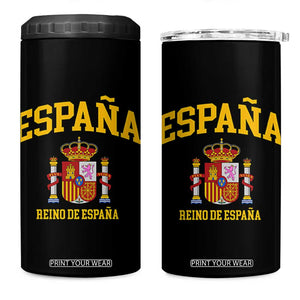 Spain Reino De Espana 4 in 1 Can Cooler Tumbler Vintage Spanish Flag Coat of Arms