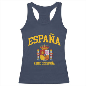 Spain Reino De Espana Racerback Tank Top Vintage Spanish Flag Coat of Arms