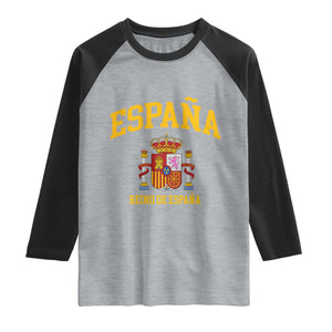 Spain Reino De Espana Raglan Shirt Vintage Spanish Flag Coat of Arms
