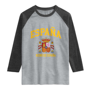 Spain Reino De Espana Raglan Shirt Vintage Spanish Flag Coat of Arms