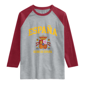 Spain Reino De Espana Raglan Shirt Vintage Spanish Flag Coat of Arms
