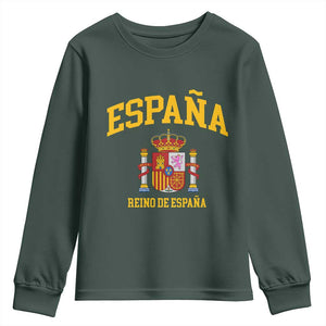 Spain Reino De Espana Youth Sweatshirt Vintage Spanish Flag Coat of Arms