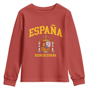 Spain Reino De Espana Youth Sweatshirt Vintage Spanish Flag Coat of Arms