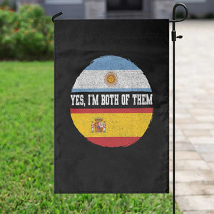 Spanish Argentinian Roots Garden Flag Yes I'm Both Of Them Vintage Spain Argentina Half Flag