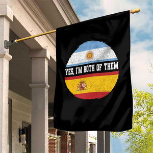 Spanish Argentinian Roots Garden Flag Yes I'm Both Of Them Vintage Spain Argentina Half Flag